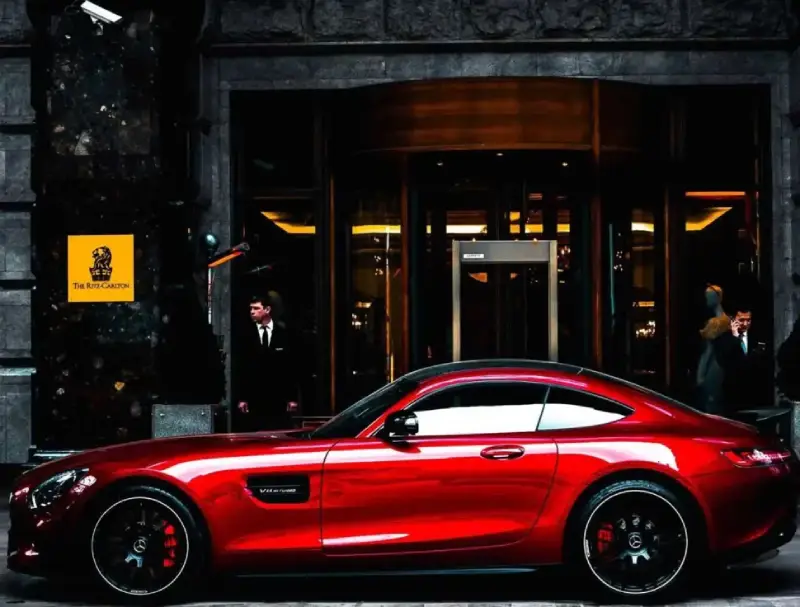 Red luxury Car Best travel agents for Spain